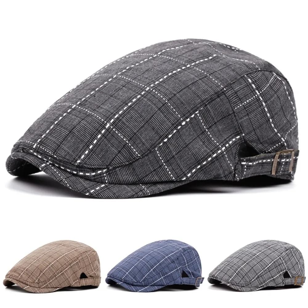 Fashion Men Women Spring Summer Newsboy Caps Cotton Soft Flat Peaked Cap Adjustable Casual Leisure Visor Cap