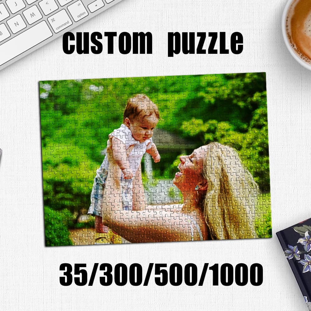35/300/500/1000pcs Personalized Custom Photo Puzzle family photo Customize Jigsaw Puzzle For CouplesCouples Family Christmas