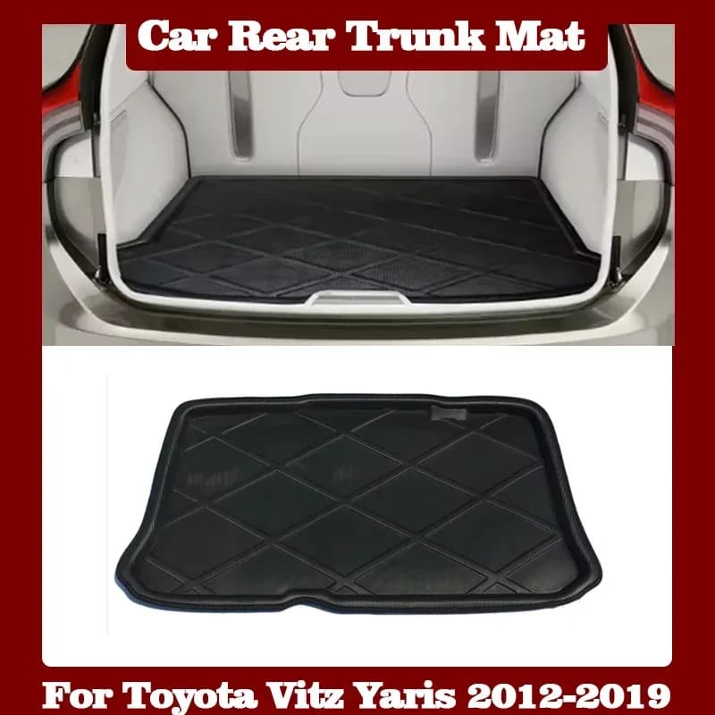 Per Toyota Vitz Yaris XP130 MK3 2012 ~ 2019 Bagagli Liner Vassoio Impermeabile Anti-graffio Pavimento Pad Auto Baule Posteriore Zerbino Ricambi Auto