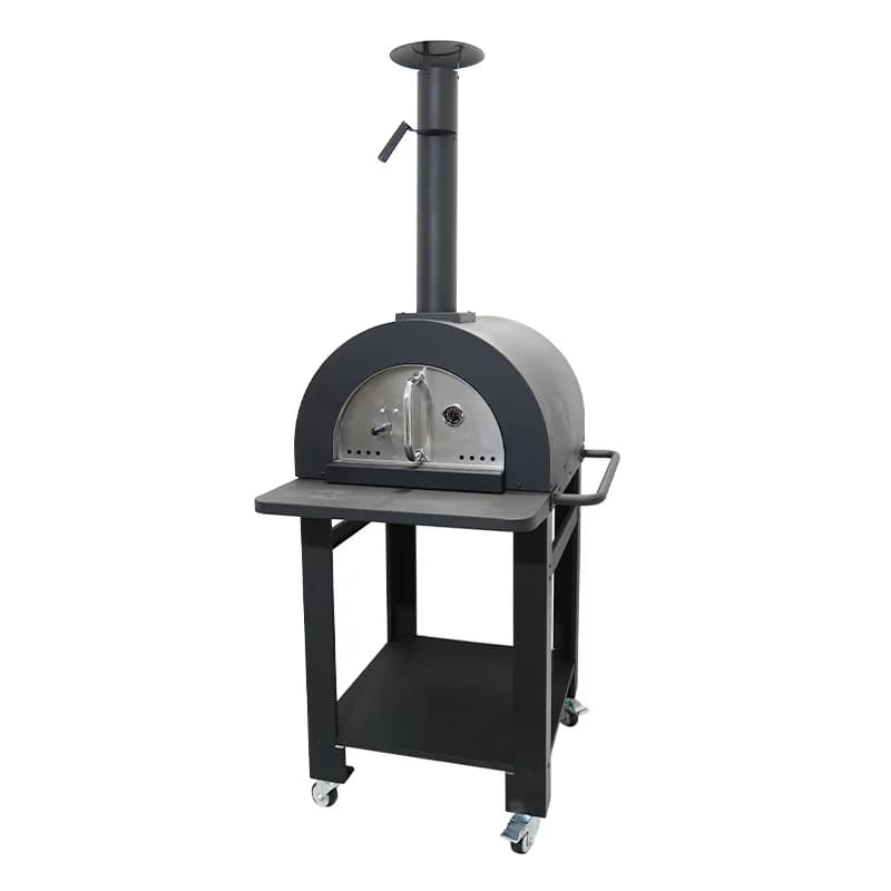 Forno per pizza Forno per pizza all'aperto in pietra commerciale con quattro pezzi di pizza