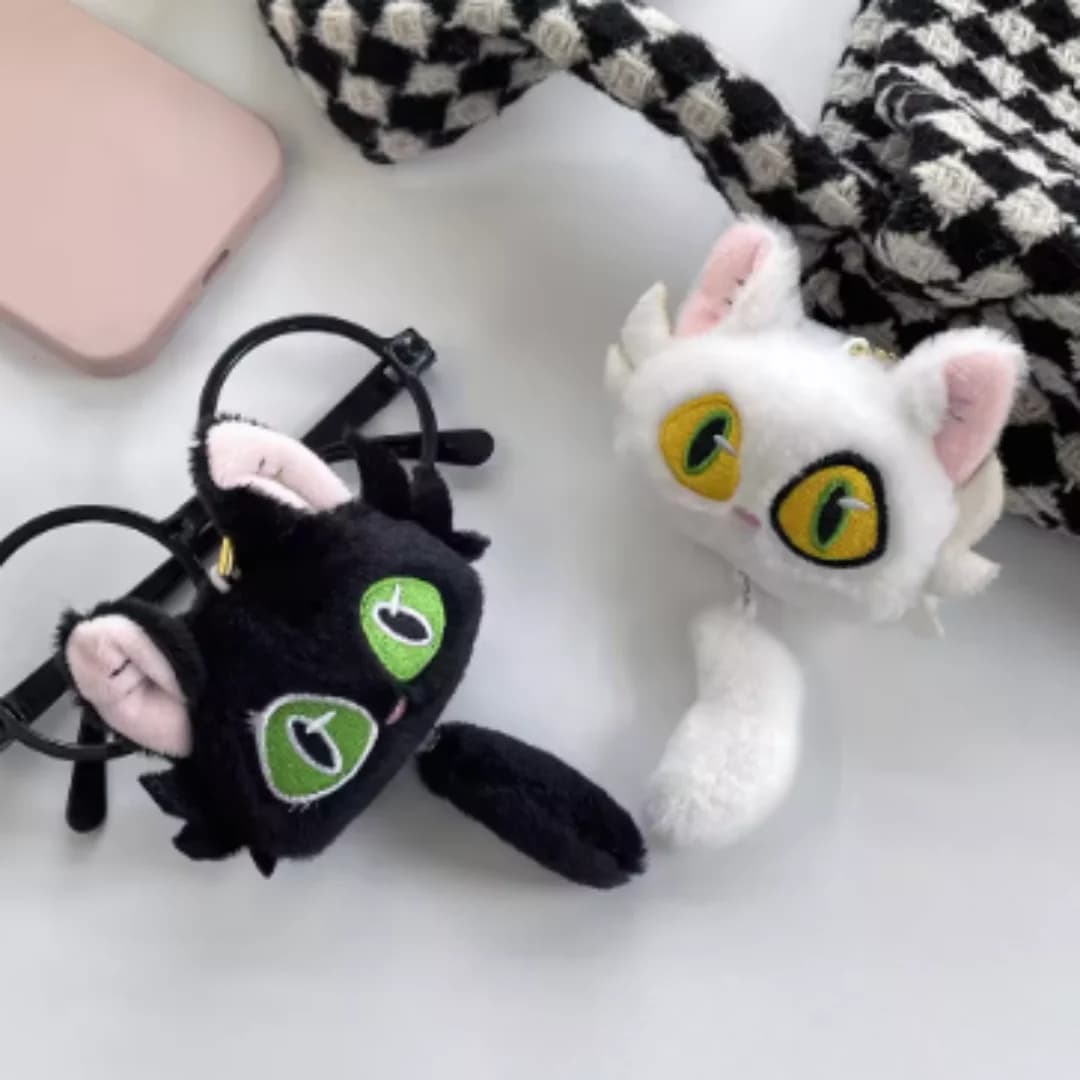 Bambola di peluche con riempimento morbido Portachiavi gattino carino Ministro Ciondolo perimetrale creativo Gioielli con ciondolo per borsa da scuola personalizzata