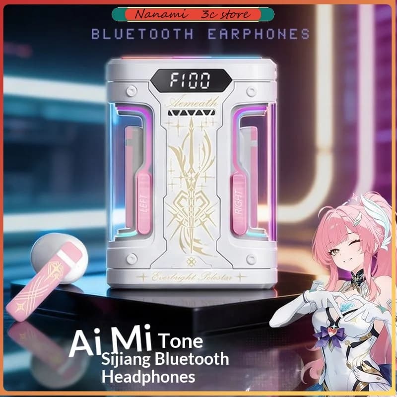 Auricolari Bluetooth Elysia TWS Semi-In-Ear, Cuffie Wireless Bluetooth 6.0 per Gaming, Regalo per Fan di Honkai Impact