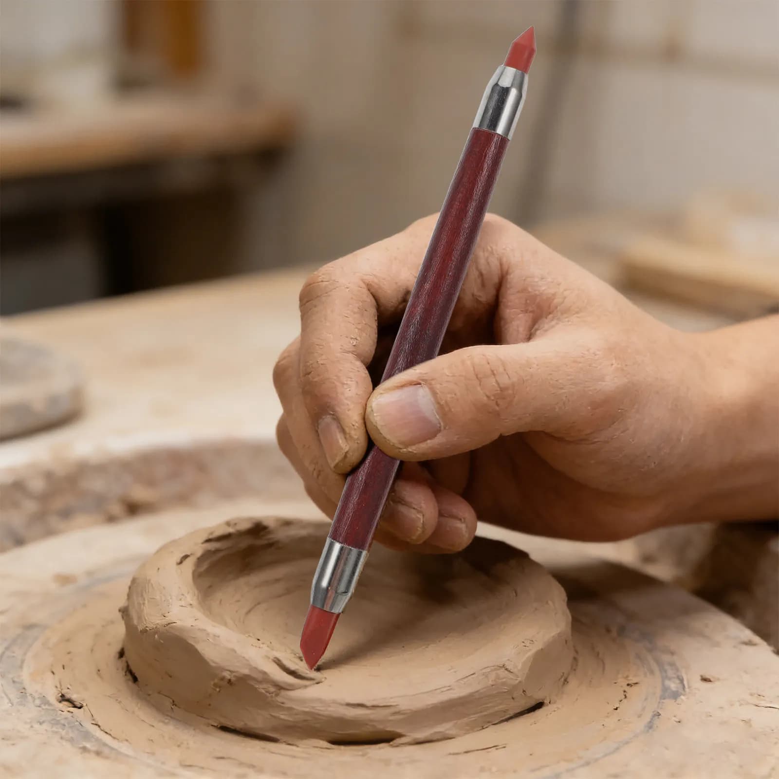 Set di 6 Utensili in Silicone per Scultura, Strumenti a Doppia Punta per Modellazione di Argilla Polimerica e Ceramica, Accessori per Fai-da-Te