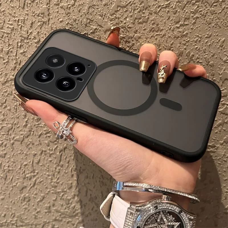 Custodia Protettiva Opaca Rigida Trasparente per Fotocamera per Xiaomi 15T 15 14T 14 POCO F8 Ultra Pro con Ricarica Wireless Magnetica MagSafe