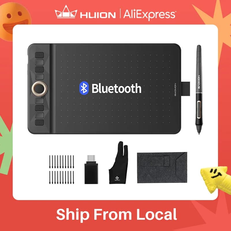 GAOMON WH851 Wireless Graphics Tablet Bluetooth 5.0 Connection 16K Levels Pen Pressure 8x5 Inch Drawing Tablet Android Supported
