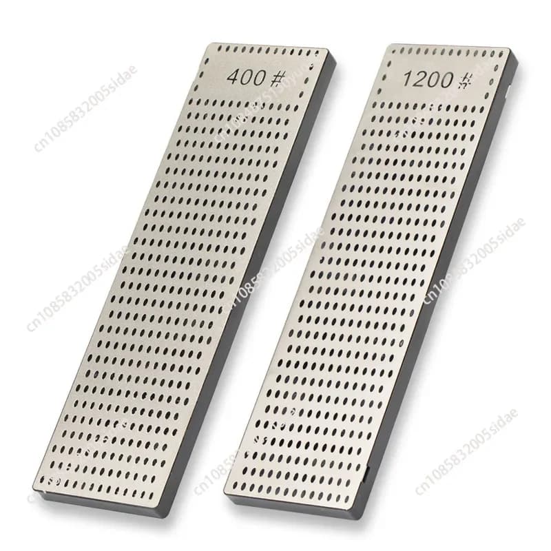 Nuovo 400 # & 1200 # Affilacoltelli per pattini da ghiaccio con diamante a 2 lati, pietra per affilare, affilacoltelli a doppio lato