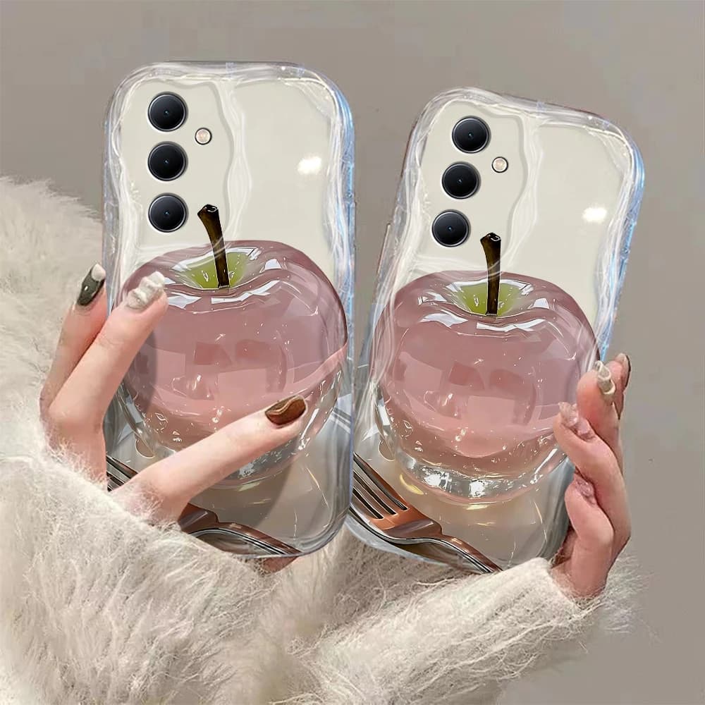 Crystal-Clear Apple Phone Case For Samsung Galaxy S25 S24 S23 S21 S20 FE Plus Ultra F06 4G 5G 3D Wave Soft TPU Back Cover
