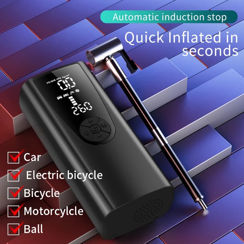 Pompa di gonfiaggio per pneumatici portatili 150PSI pompa ad aria elettrica compressore d'aria per auto senza fili per sfere di pneumatici per biciclette per auto 8000/4000/6000mAh