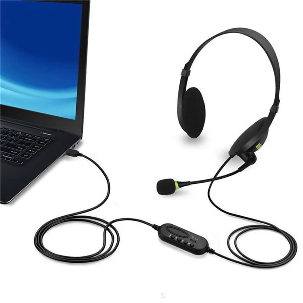 Wired stereo headphones with microphone USB Interface Laptop Gaming Headphones PC Ear plugs Noise reduction