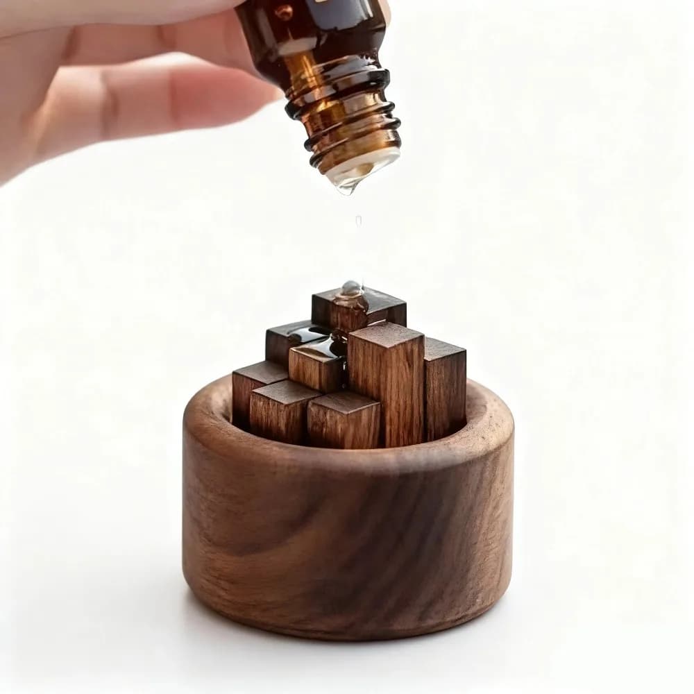 Piccolo Diffusore di Fragranze Chaidui in Legno di Faggio e Noce Nero, Decorazione per Aromaterapia con Oli Essenziali