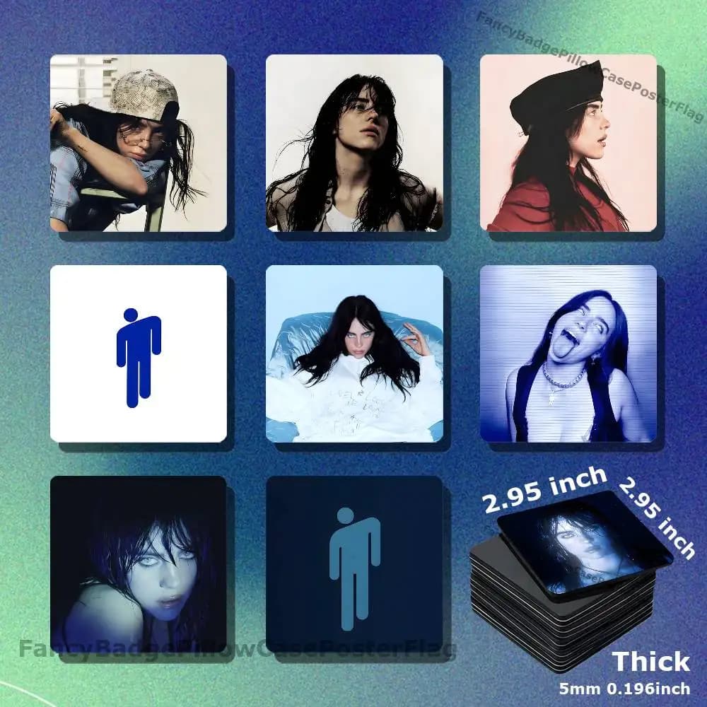 B-Billie CHIHIRO HMHAS Acrylic Refrigerator Magnets Square Tiles with Magnetic Sheets for Home Decoration
