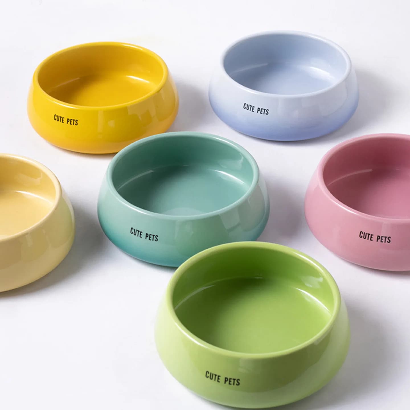 Ciotola per Cani in Ceramica con Colore Sfumato, Ciotola per Acqua e Cibo per Animali Domestici, Disponibile in Vari Colori