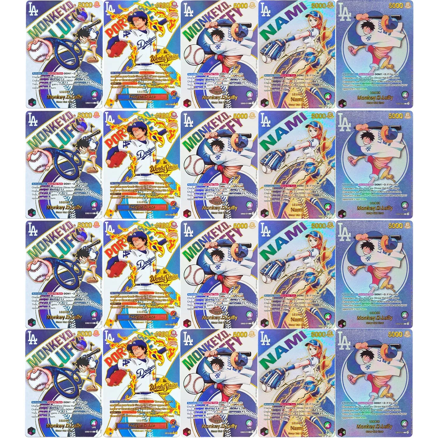 Self Made One Piece English Baseball Series Luffy EB02-010 Nami Ace OP13-002 Hot Stamping Game Collection Card Toy
