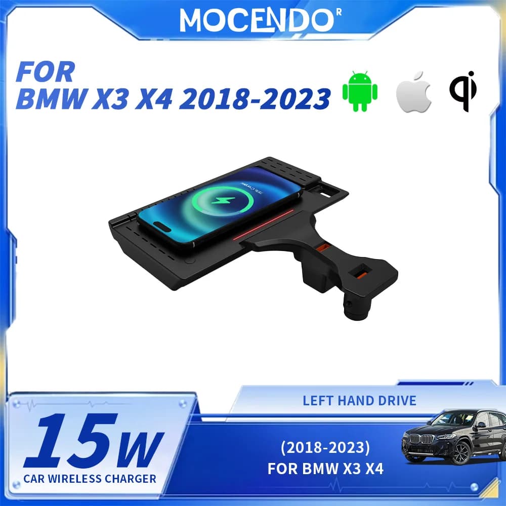 15W car wireless charger, quick charger for phone, charging base, charging support for BMW X3X4 2018-2023