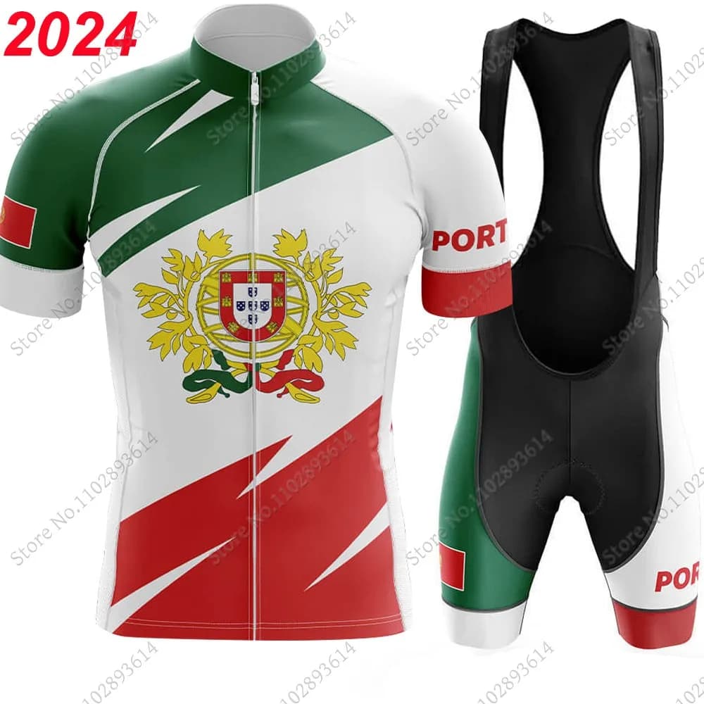 2024 portogallo National Cycling Jersey Set abbigliamento estivo uomo Road Bike camicie Suit Bicycle Bib Shorts MTB Ropa Maillot