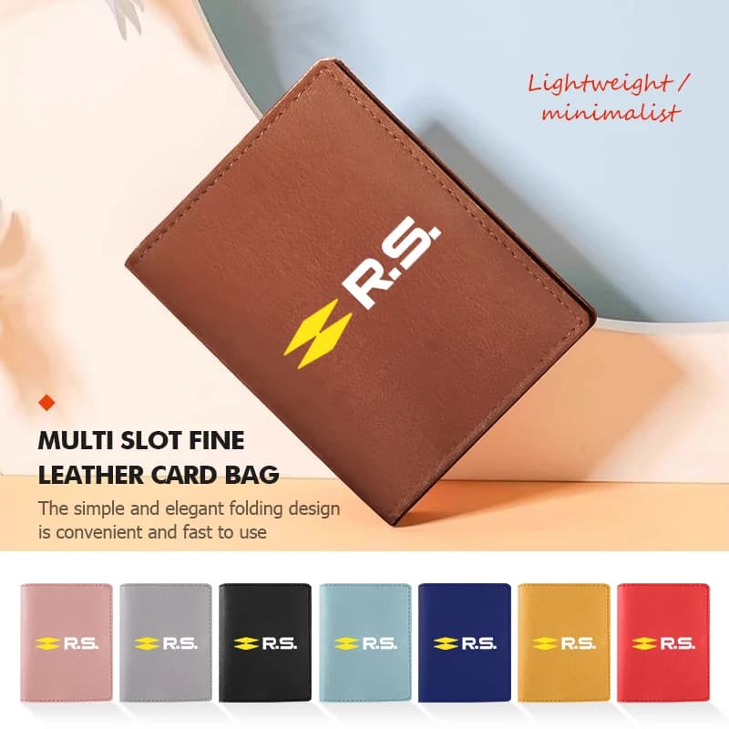 Multi-card Slot Portable Leather Card Case Travel Organizer Wallet For Renault Arkana Captur Twingo Talisman RS Line Logan