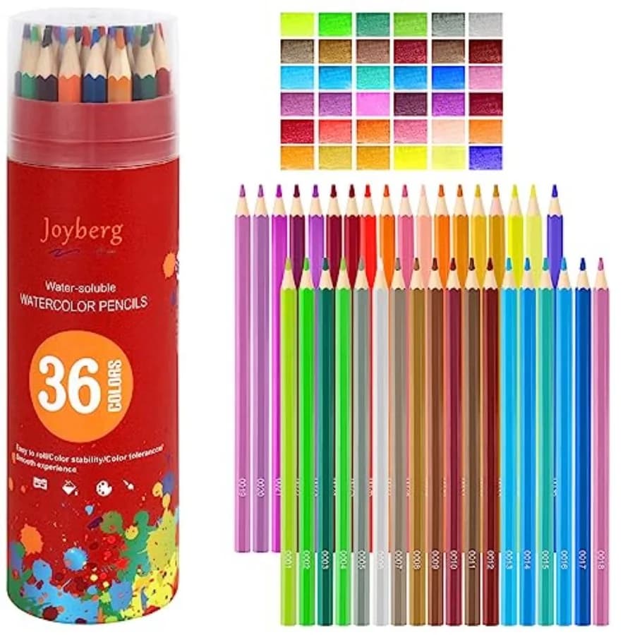 36-Color Watercolor Pencils, Water Color Pencils Set, Artist Drawing Pencils, Colored Pencils for Adult Coloring, Sketch Drawin