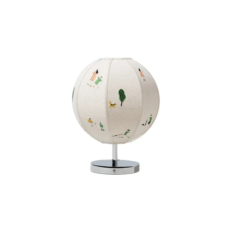 Lampada da scrivania ricamata in cotone e lino, lampada da lettura per protezione degli occhi della camera da letto