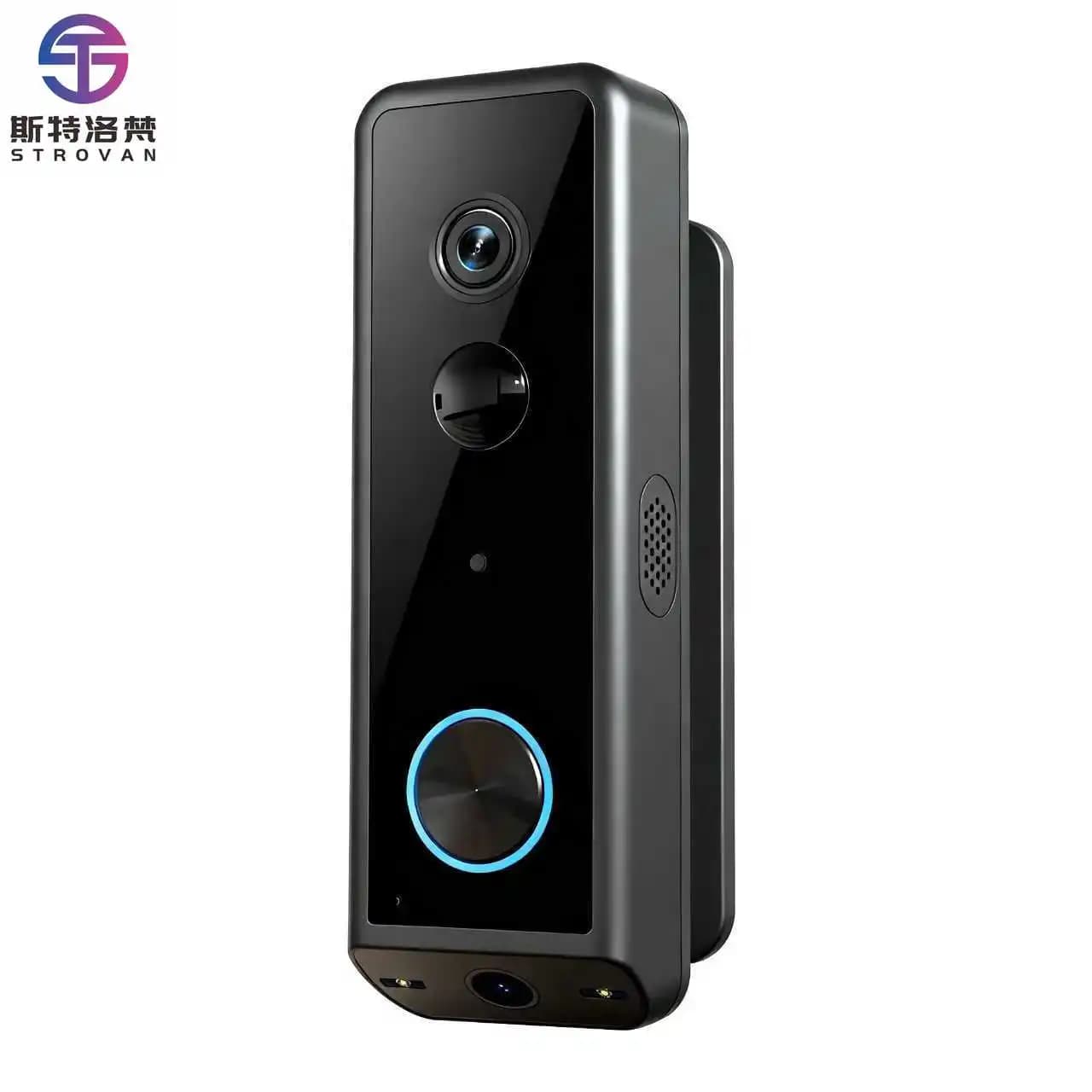 Campanello video doppio wireless Campanello impermeabile HD 1080p 5MP con WiFi da 2,4 GHz e angolo regolabile di 180 gradi