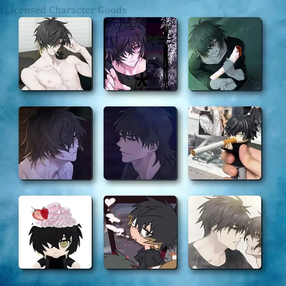 Slow Damage Towa Refrigerator Magnets Square Tiles with Magnetic Sheets Printed for Decoration Collect 55mm