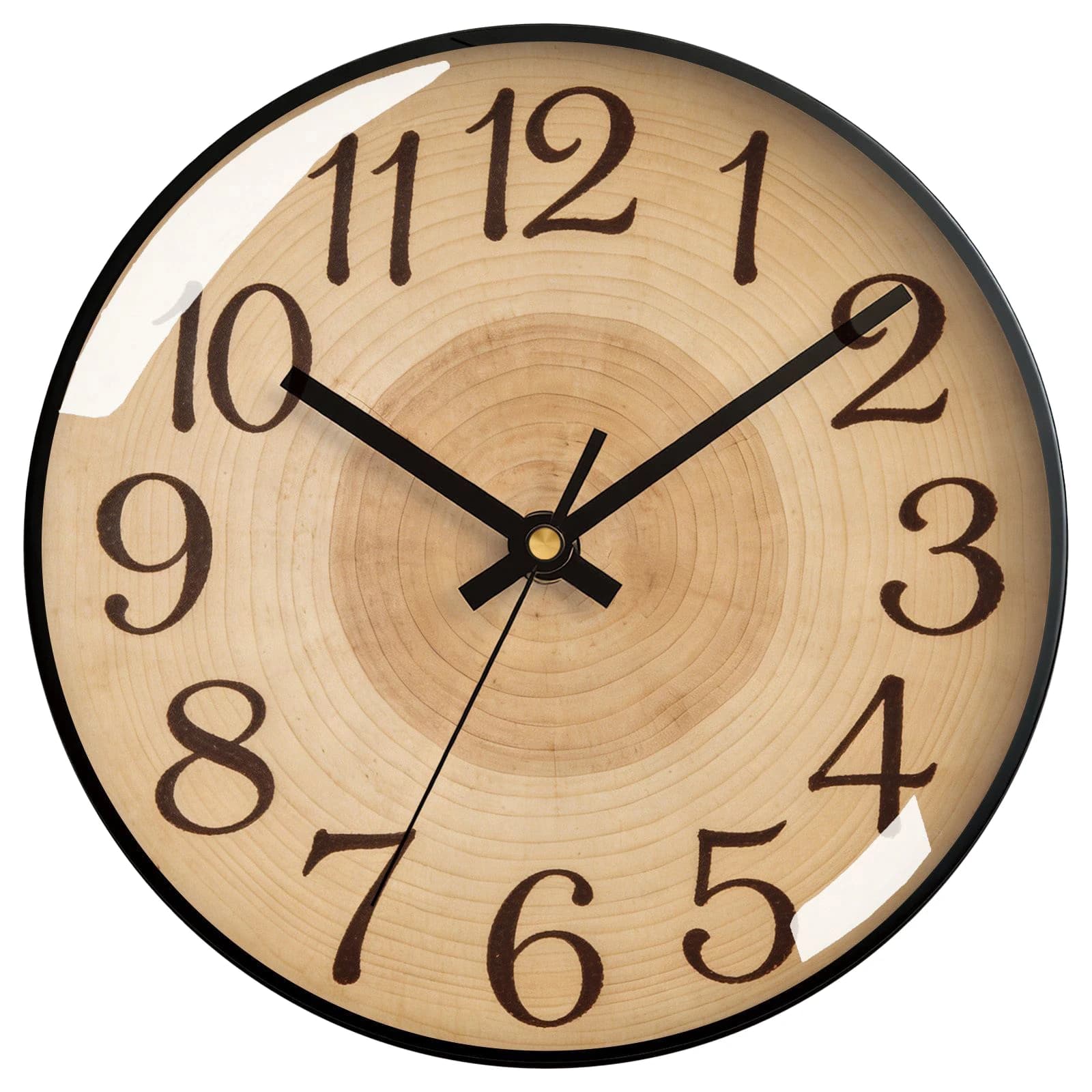Orologio da Parete Rustico Facile da Leggere, Silenzioso Senza Ticchettio, Design con Anelli di Legno, Funzionamento a Batteria per Casa e Regalo