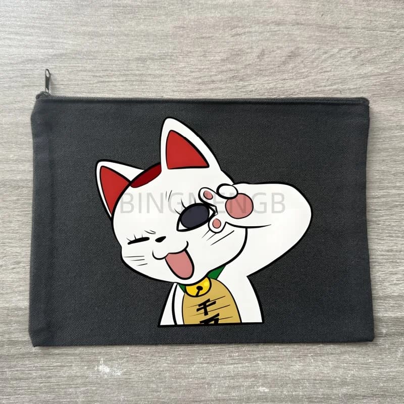 Borsa per il Trucco in Tela Dandadan Okarun Anime Momo Ayase, Borsa Cosmetica Portatile da Viaggio Nera con Cerniera, Portamonete Leggero da Donna
