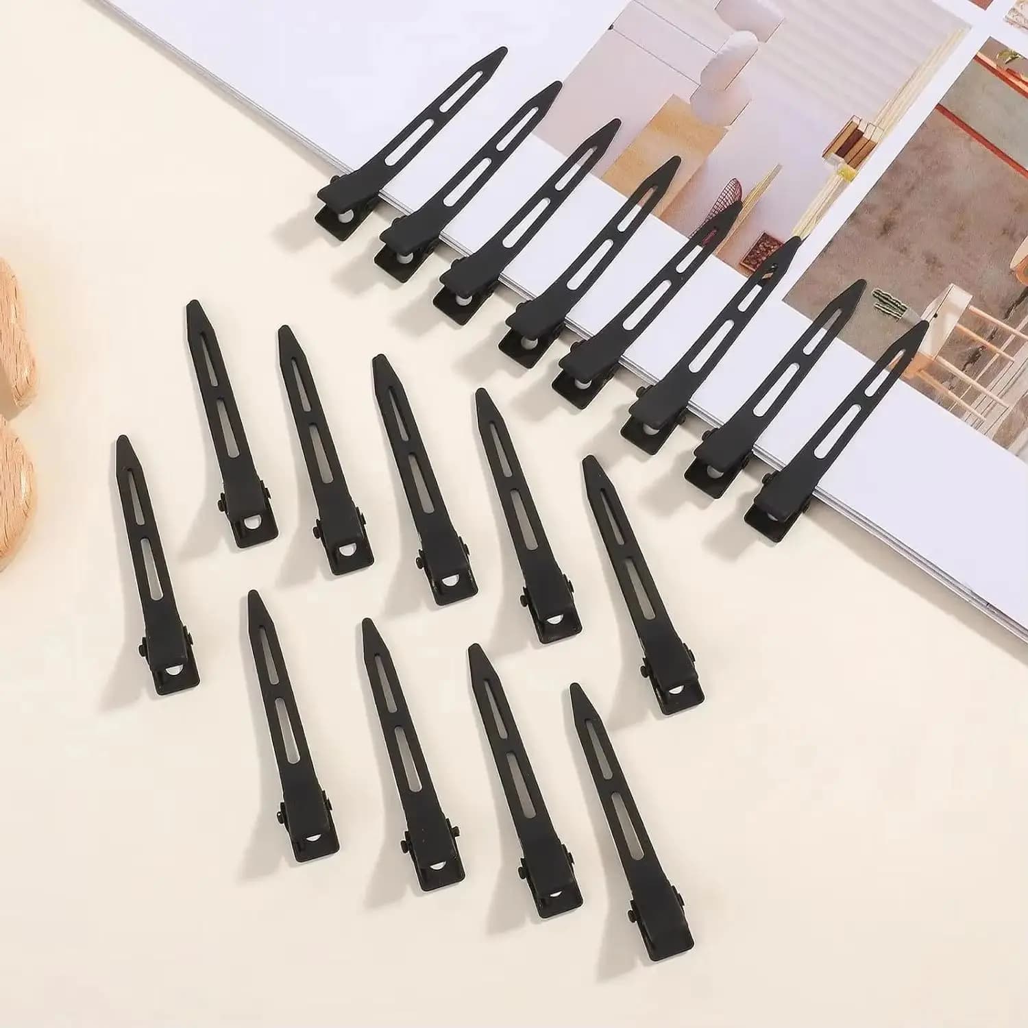 Hair Want 50 Pezzi Mollette per Capelli in Metallo Opaco, Clip a Becco d'Anatra per Styling e Sezionamento, Clip a Coccodrillo per Ricci, Strumenti per Parrucchieri