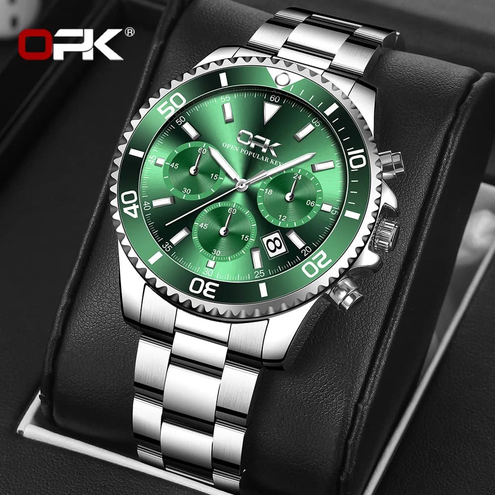 OPK8136 Men's Multifunctional Quartz Watch with Night Light And Waterproof Calendar Features