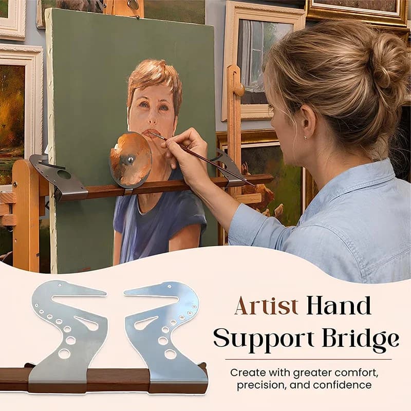Adjustable Easel Hand Rest Support Bar Artist Hand Support Bridge Metal Wrist Rest Stand With Self-locking Gravitys Design