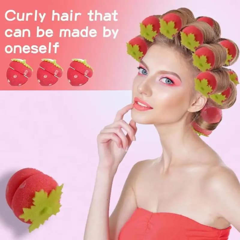 Soft Sponge Hair Curler Rollers 6/12/18/24Pcs Strawberry Style DIY Hair Styling Tools for Travel Salon Use