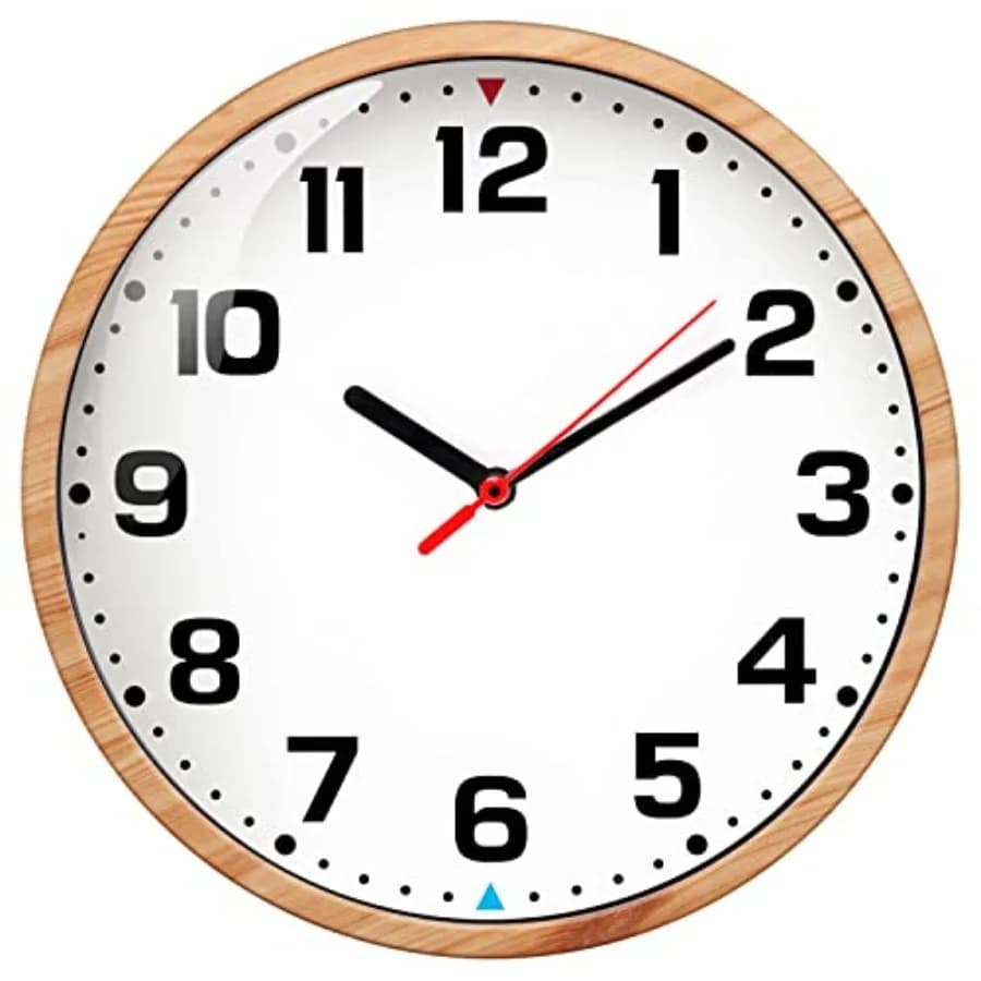 Wall Clock 9 Inch Silent Battery Without Ticking Design Modern Quartz Decorative Interior Kitchen Office Brown