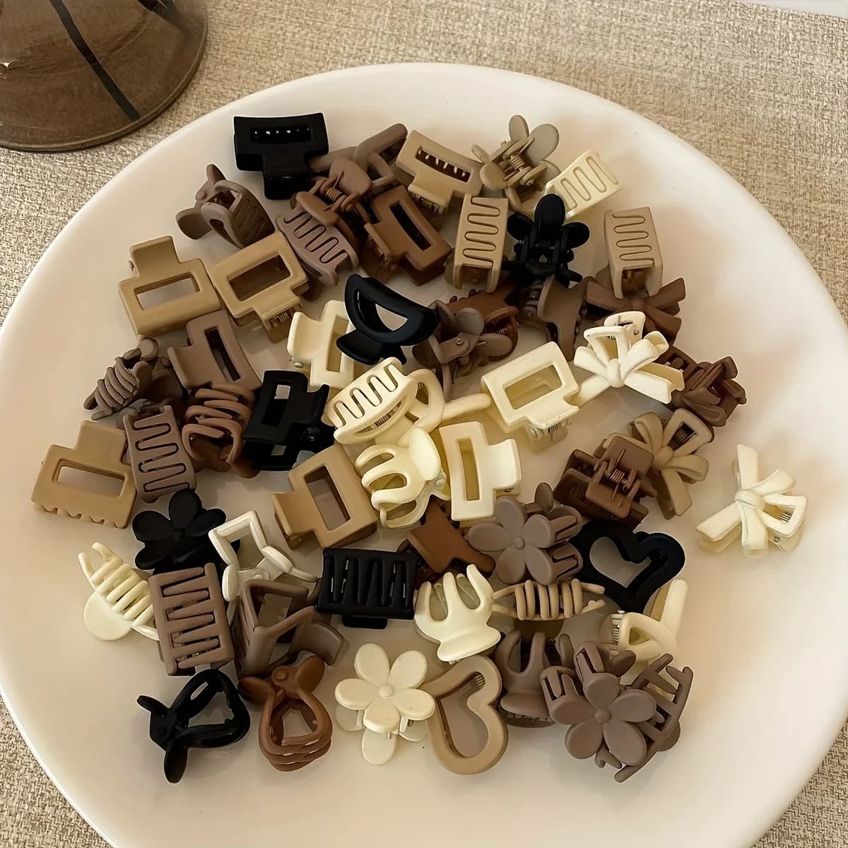 10/30pcs brown mini hair clips, bang clips, flyaways, headbands, hairpins - suitable for cute girls' daily life, school