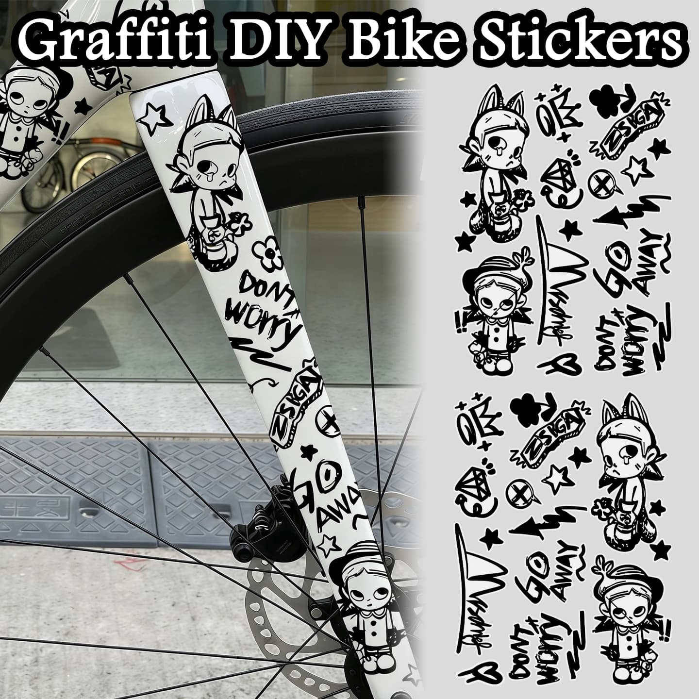 Adesivi Trasparenti UV per Biciclette, Decorazioni Fai-da-Te per Telaio, Forcella Anteriore e Casco, Accessori per MTB e Bici da Strada