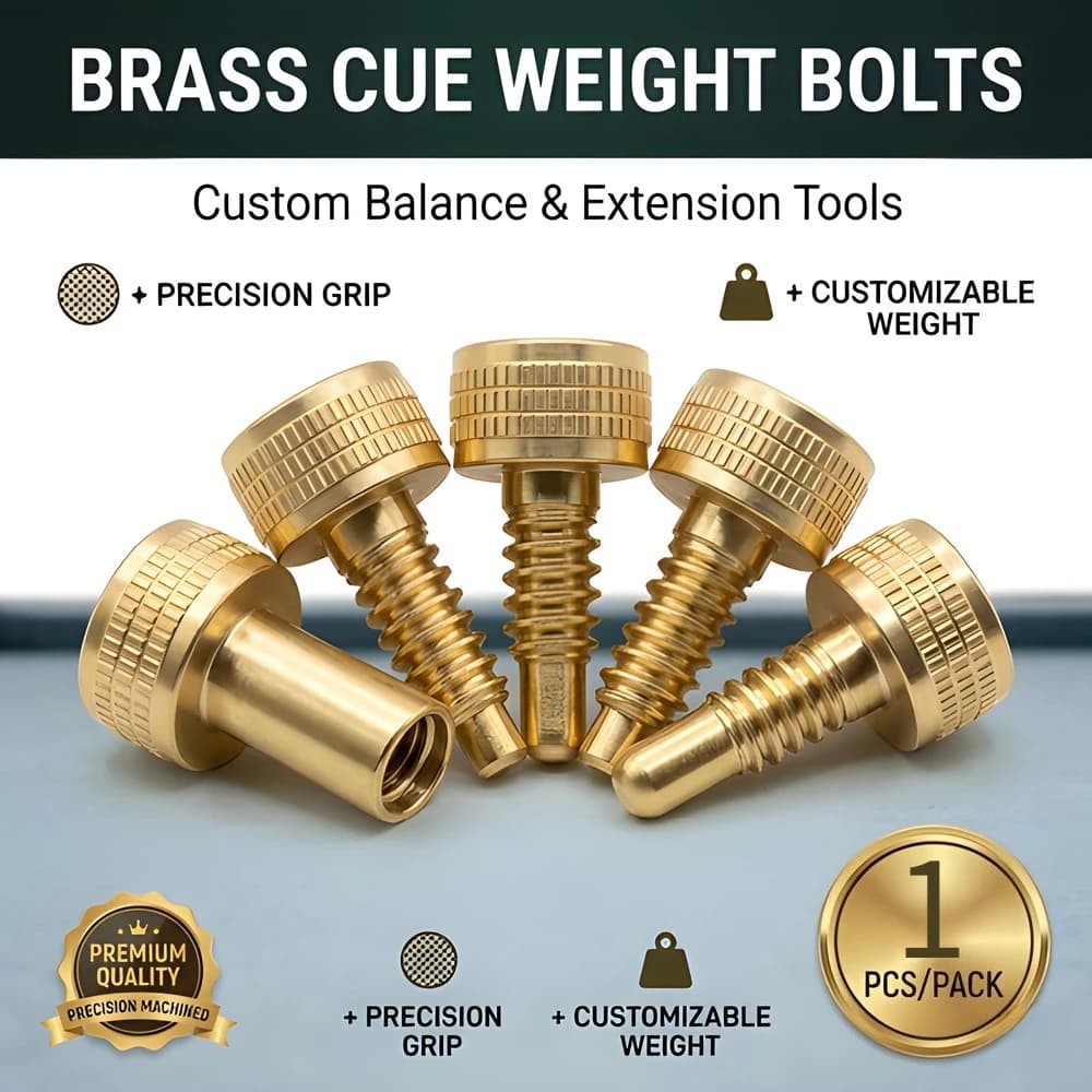 Brass Cue Weight Bolt Butt Cap Extension Screw 1Pc Black Balance Tool | 8-Ball Pool Stick Accessories | Billiard Equipment