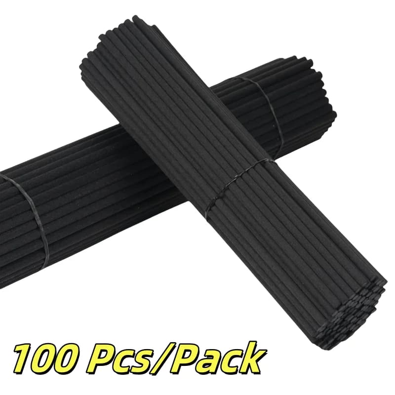 100-piece diffuser sticks/pack 3mm * 20cm, thick diffuser sticks with black fiber refill for diffuser oils
