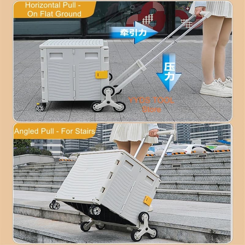 Carrello della spesa pieghevole da campeggio all'aperto Carrello di consegna portatile per la casa Carrello di carico per venditore ambulante