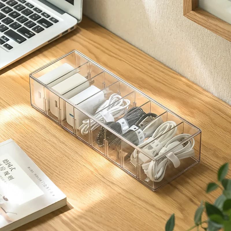 Scatola porta cavi dati 1PC, organizer da scrivania per cavi di ricarica e caricabatterie per cellulari, strumento per la gestione dei cavi con coperchio antipolvere