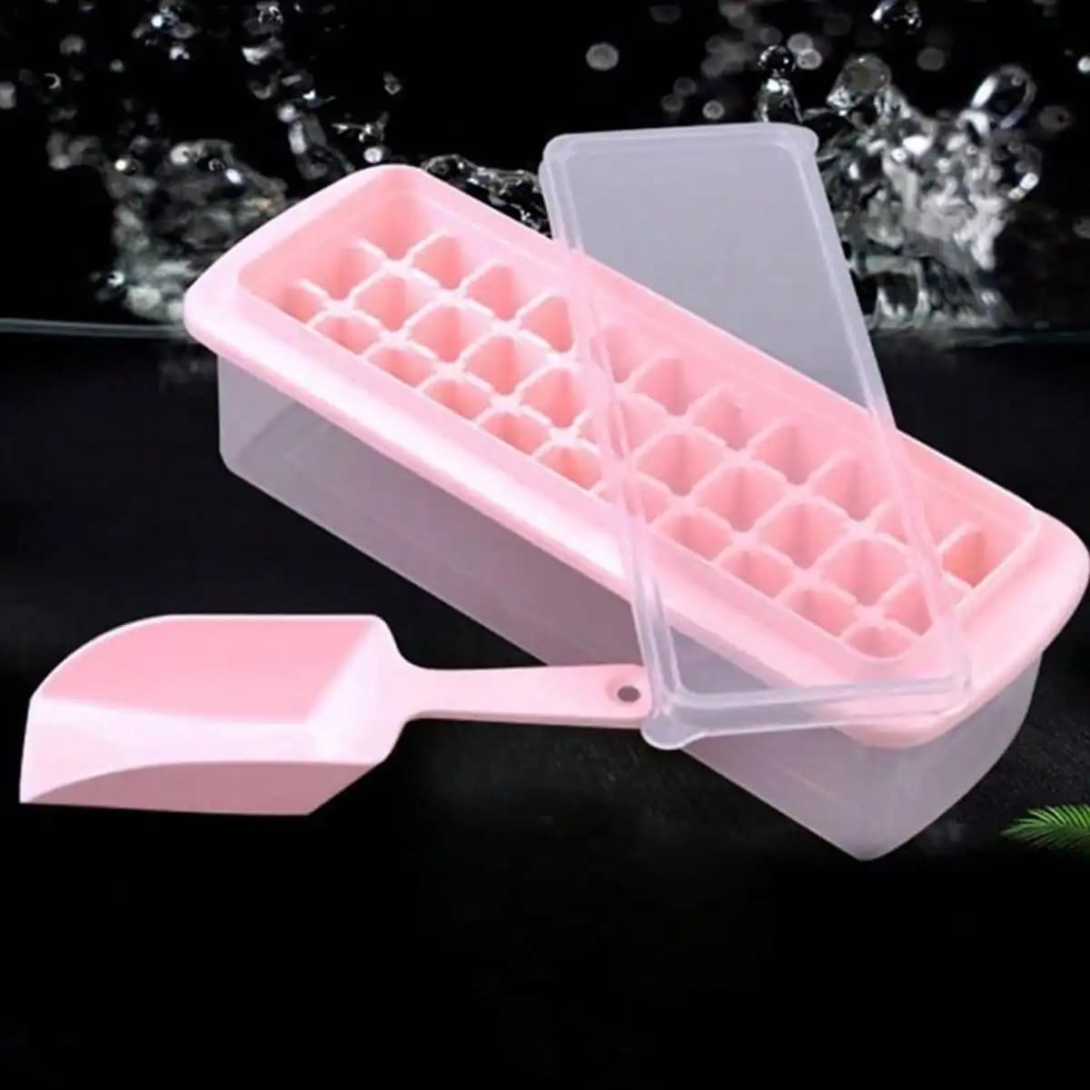 Stampo per cubetti di ghiaccio da 1 pezzo, vassoio per ghiaccio in silicone, contenitore per la produzione di ghiaccio, contenitore per la conservazione del ghiaccio congelato