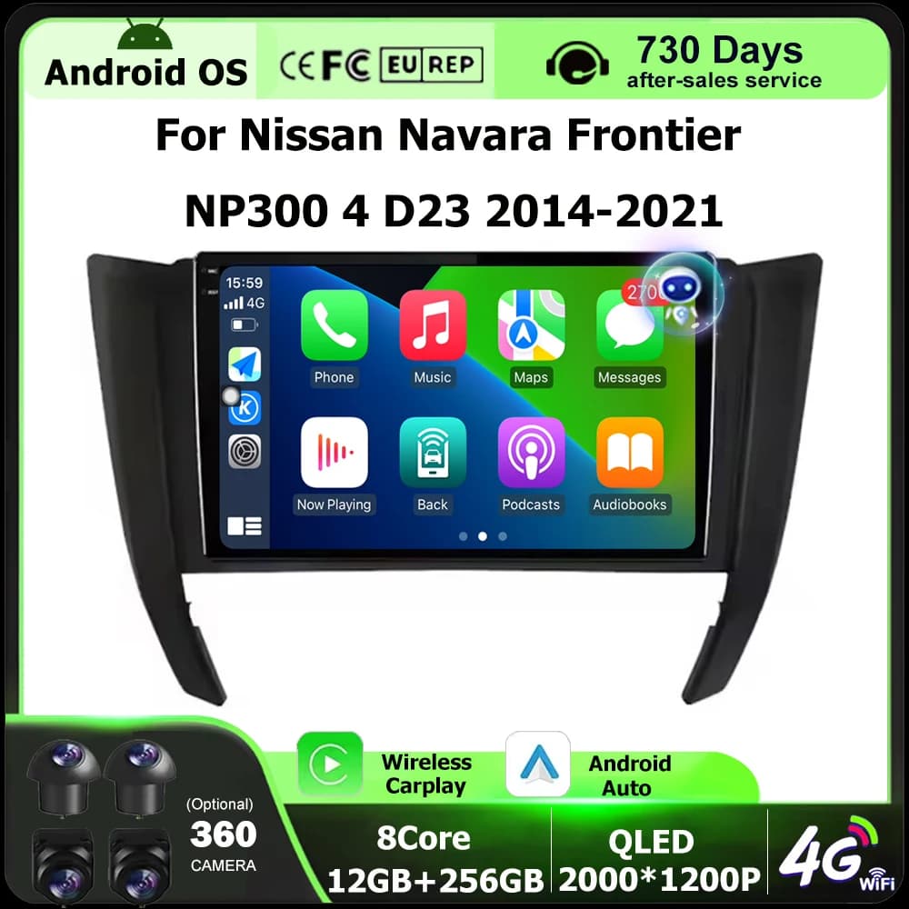 Autoradio Lettore Multimediale di Navigazione GPS DSP Per Nissan Navara Frontier NP300 4 D23 2014-2021 Android 16 Auto Wireless Carplay