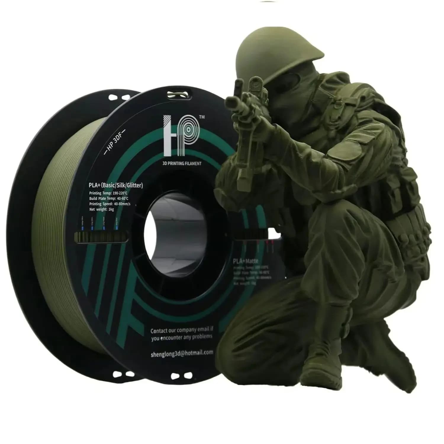 3D Printer Filament, HP3DF PLA Filament, 1.75mm, Accuracy +/- 0.02mm, 1KG Spool (2.2 lbs),Fit Most FDM Printers