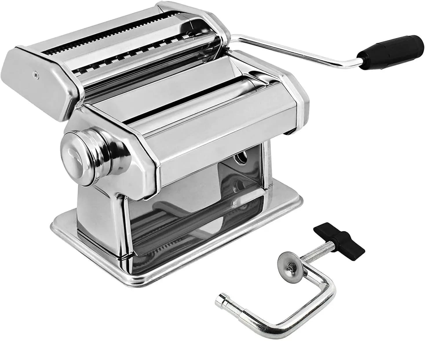 Macchina per Pasta Manuale in Acciaio Inox con Spessore Regolabile, Perfetta per Spaghetti e Lasagne Fatte in Casa