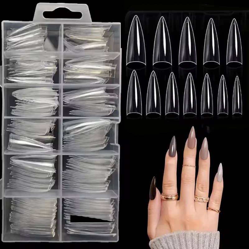 120 pieces short nail tips, short nail tips in soft gel half cover for artificial fake nails almond for beauty salon diy