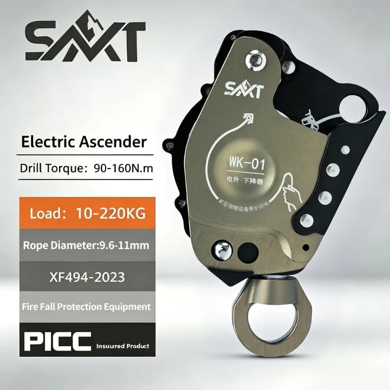 SMT Drill Powered Lifting & Lowering Device, Ascender & Descender for Rope Access Rock Climbing Aerial Work Rescue，AWAH Z3 200KG