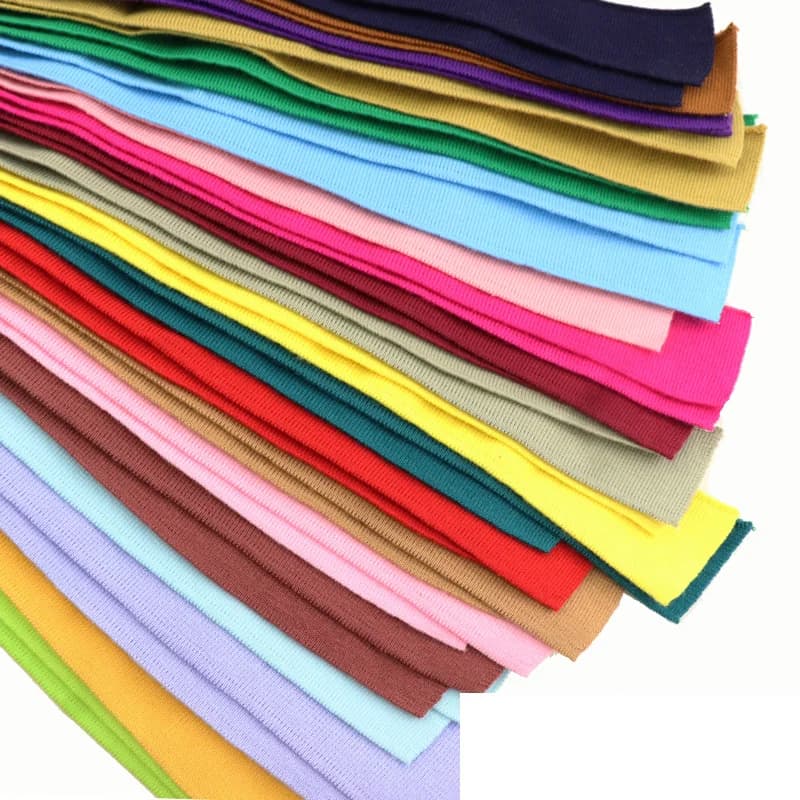 Tessuto per polsini in jersey per fondo della felpa Tessuto a costine in cotone elastico per realizzare polsini sulle maniche Colletto 4 * 80 cm Scollo a V a costine