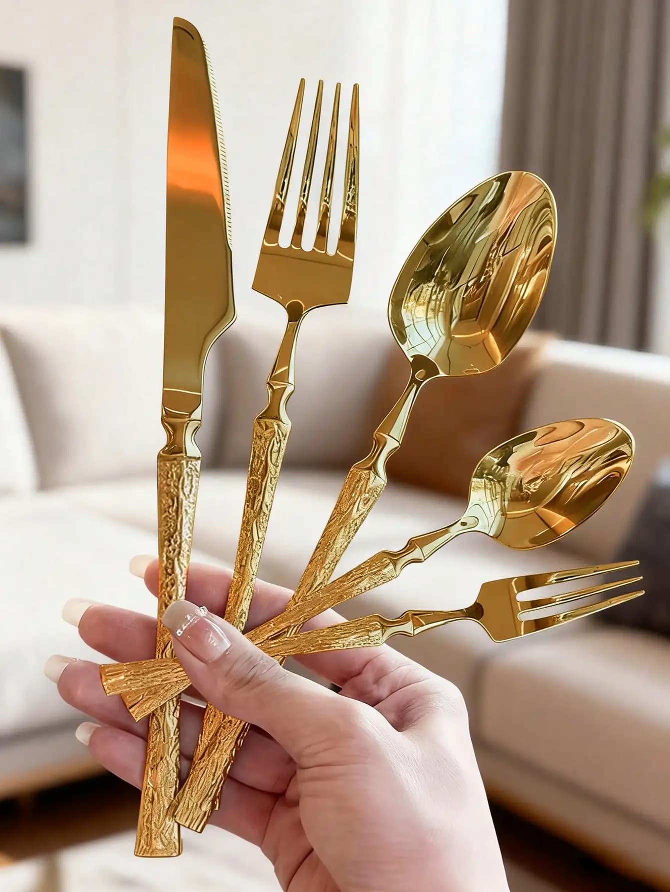 5pcs/20pcs/30pcs Stainless Steel Cutlery Set, Knife Fork Spoon Suitable For Kitchen, Restaurant, Wedding, Party, Holiday Gift