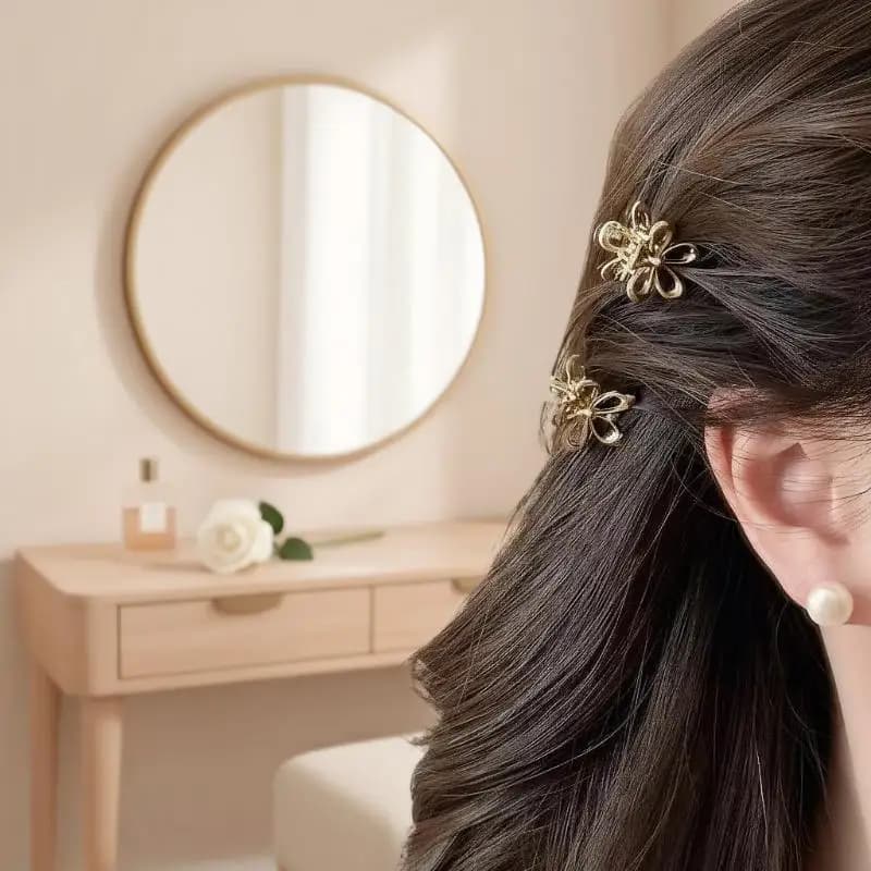 10 pezzi mini fermaglio per capelli in metallo oro argento fiore farfalla piccoli fermagli per squalo ins copricapo coreano per accessori per capelli da donna