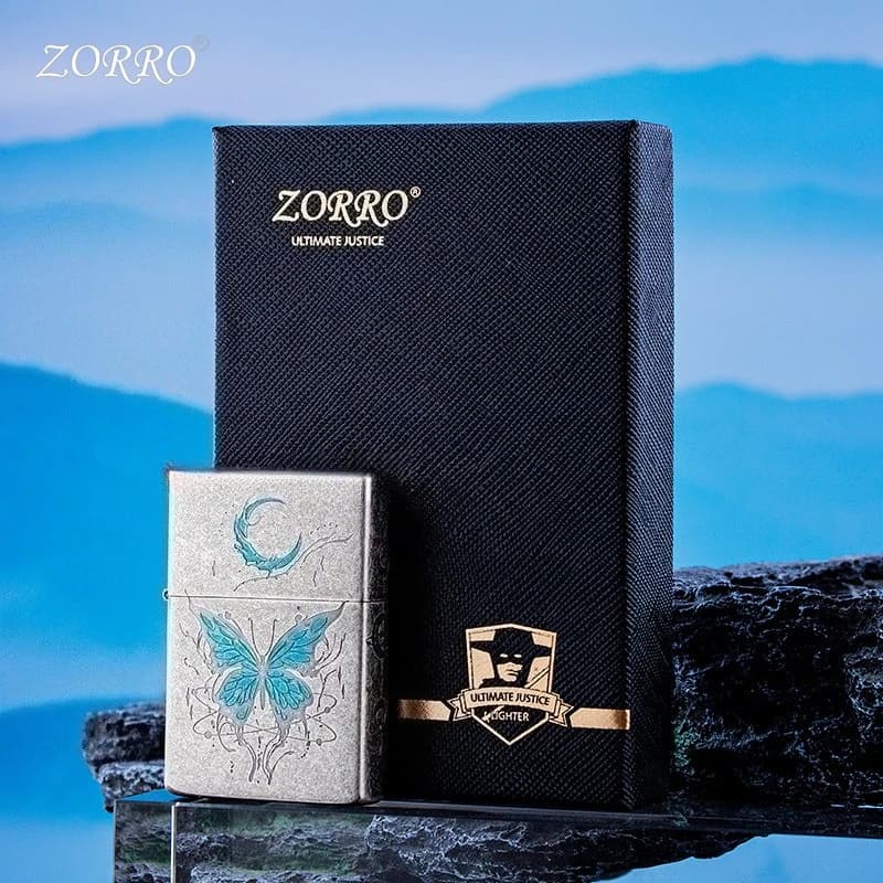 Zorro's New Butterfly Rose Handmade Creative Kerosine Lighter, Privately Customized Men's High-end Cigarette Accessories Gift
