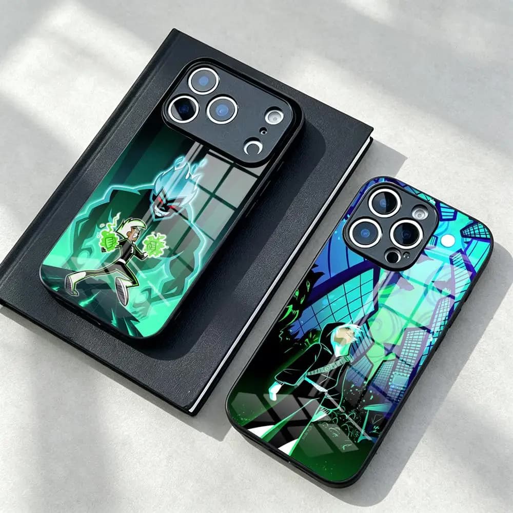 Cartoon D-Danny Phantom Phone Case For IPhone 15 Pro Max 14 Plus 17 Pro Max 12 11 13 X XR XS 16 Plus Air SE Glass Cover