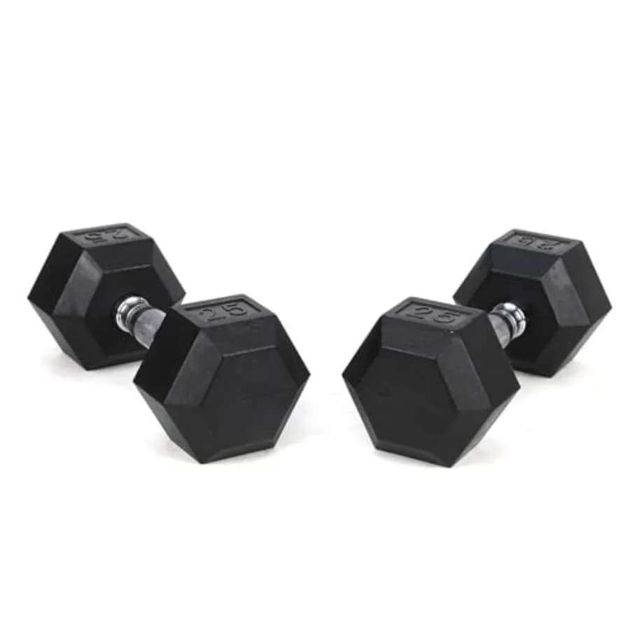 Home gym and professional gym use: solid cast iron dumbbell weights, black finish, 25LB set 2-piece,durable for strength traini
