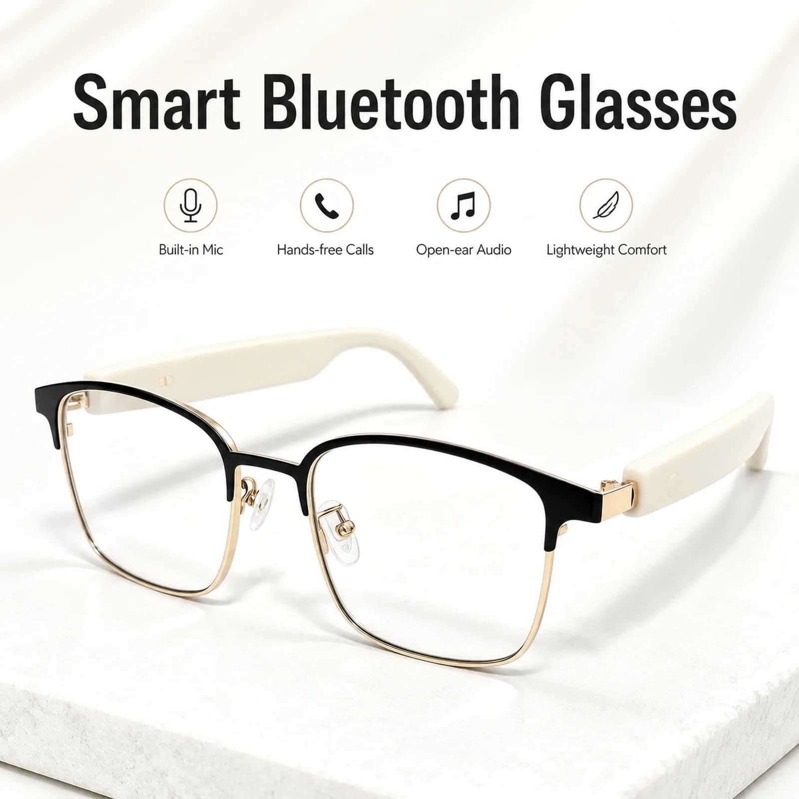 Open Ear Bluetooth Glasses For Office Driving, Photochromic Sunglasses, Smart Ai Voice Control Smartglasses For Daily Wear